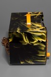 Intensely Swirled General Electric L-574 Catalin Radio in Dark Green + Yellow